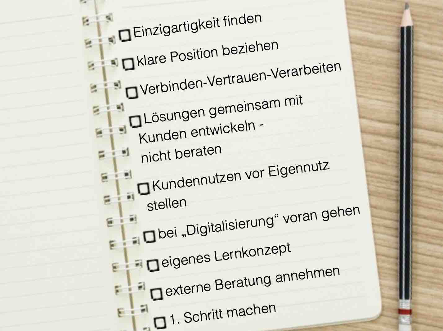 Checkliste neue Wege gehen